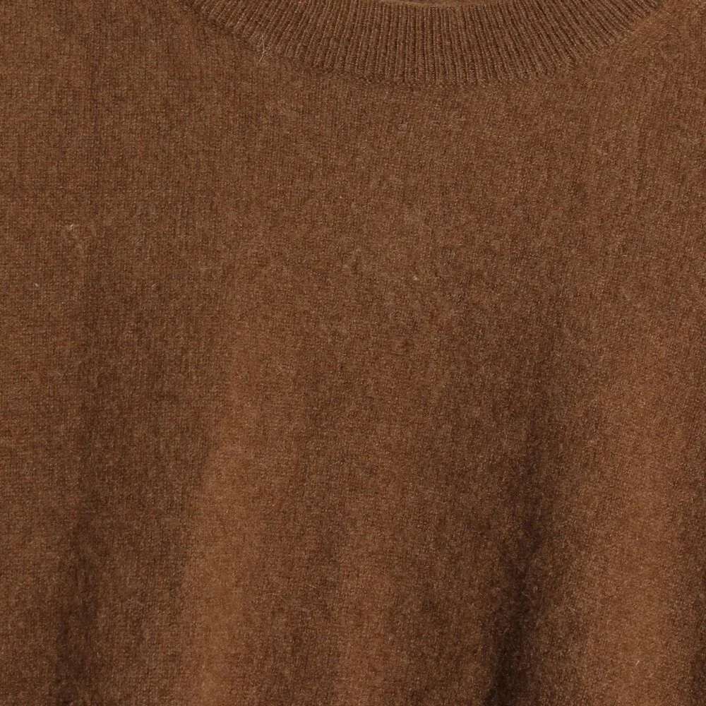J. Crew 100% Cashmere Classic-Fit Crewneck Sweater Warm Tan Long Sleeve Sz Small
